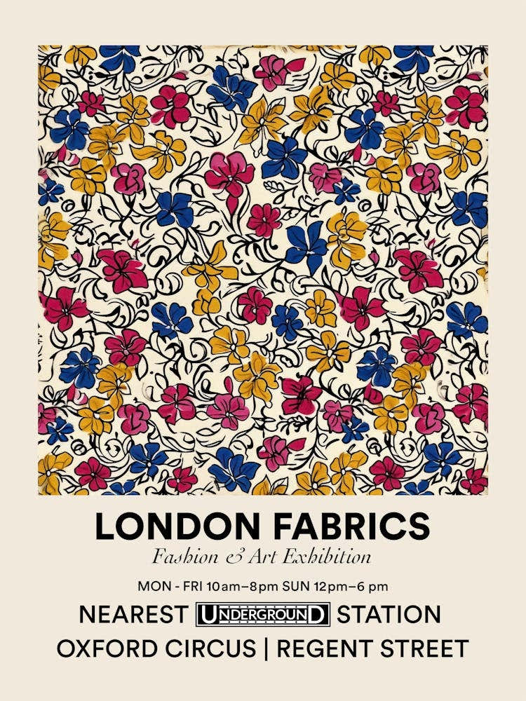 Poster Rose Mist London Fabrics Floral Pattern 8