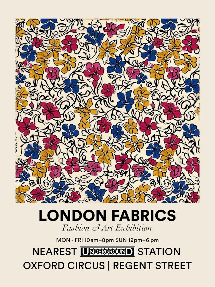 Poster Rose Mist London Fabrics Floral Pattern 8