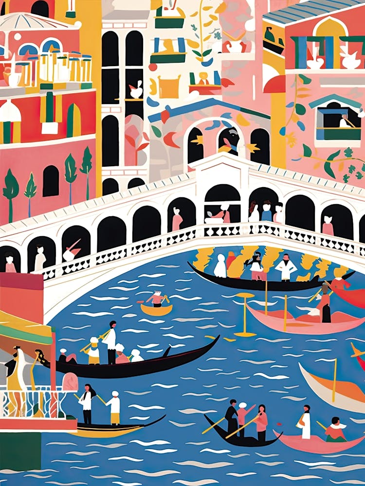 Rialto Bridge, Venice Italy Colourful 2