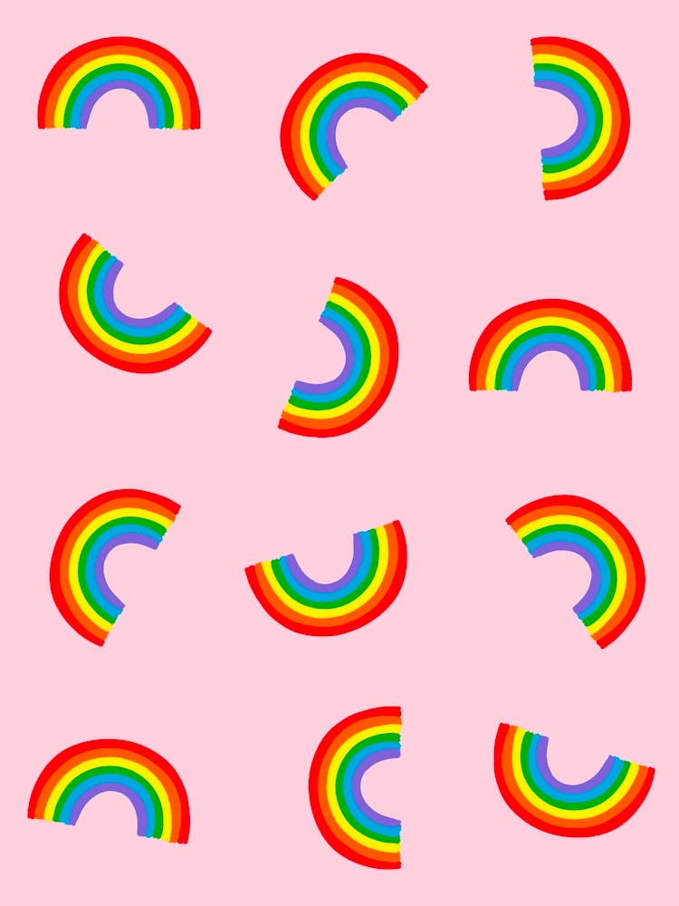 Rainbow Pattern on Pink