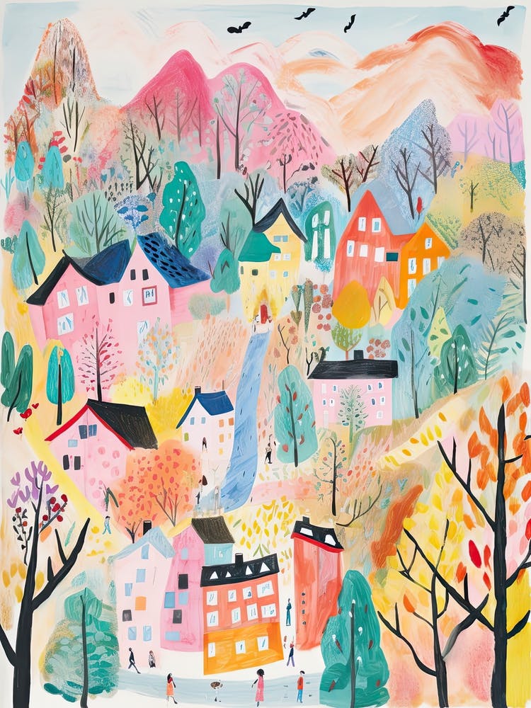 Seoul, Dreamy Storybook Illustration 1