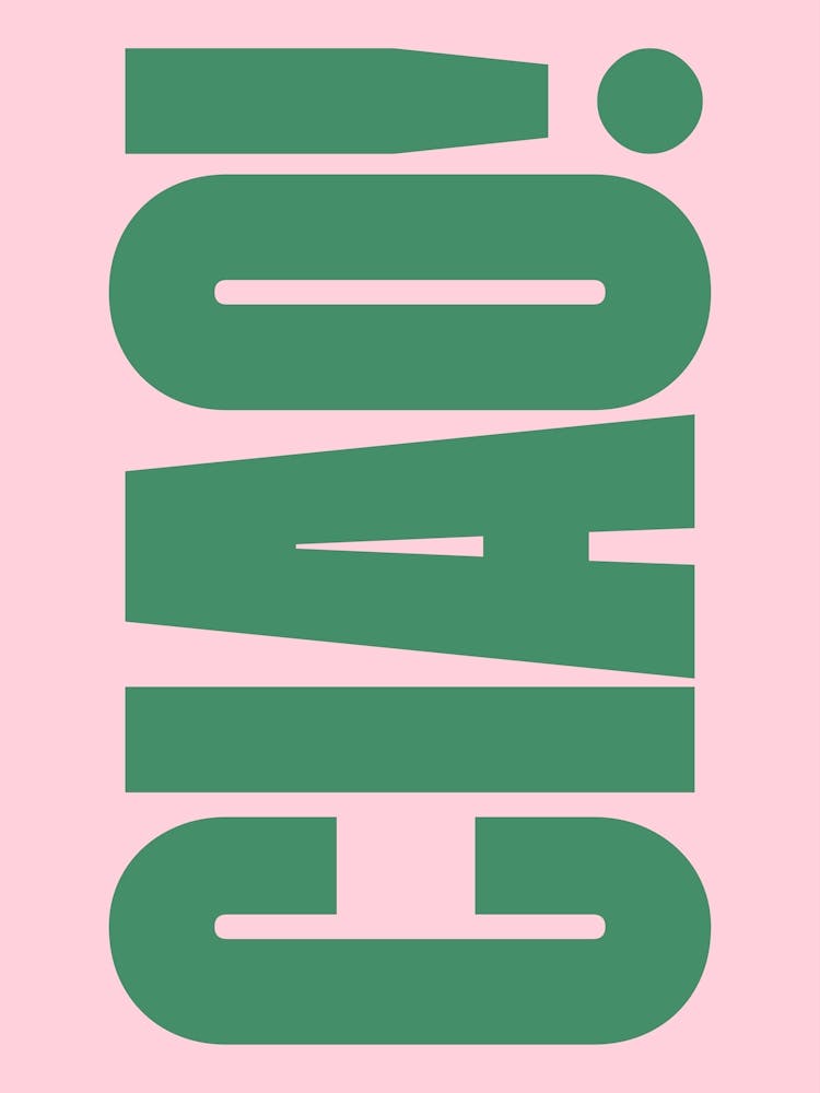 Ciao - Pink & Green Typography
