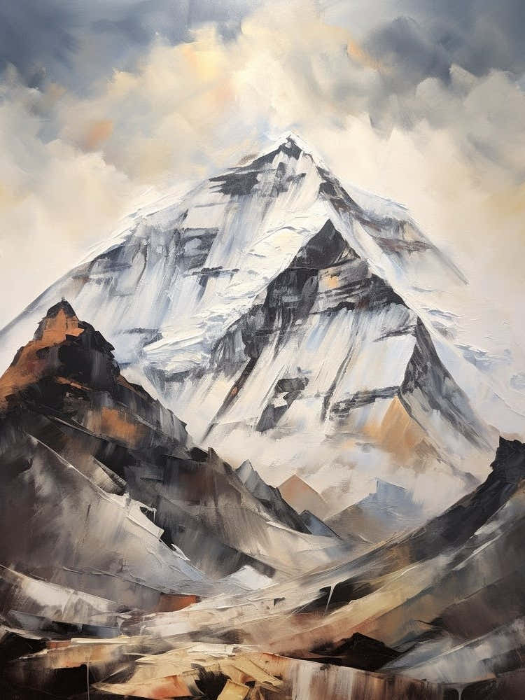 Mount Everest Nepal Tibet 2 Mountain Painting