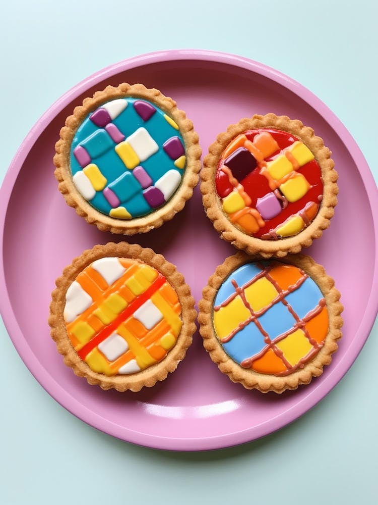 Photographic Iced Tarts On A Plate