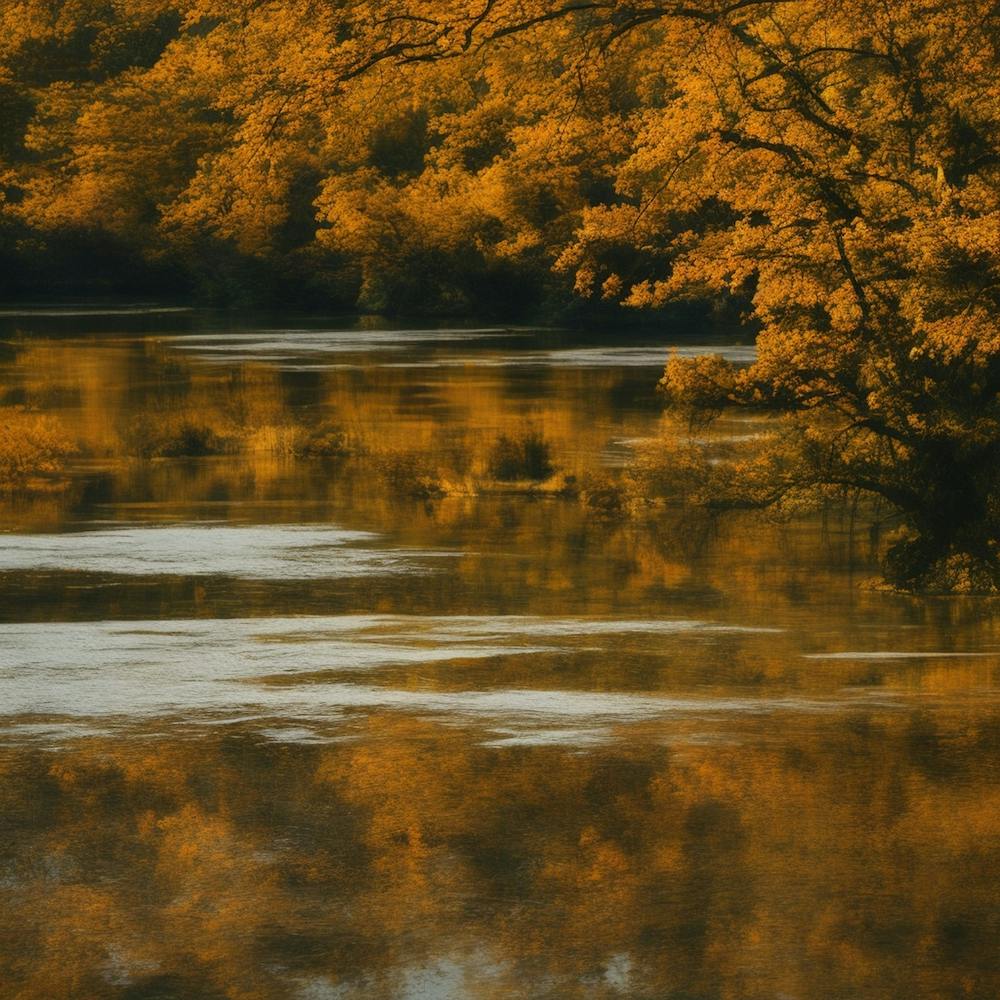 Autumn Trees On The River