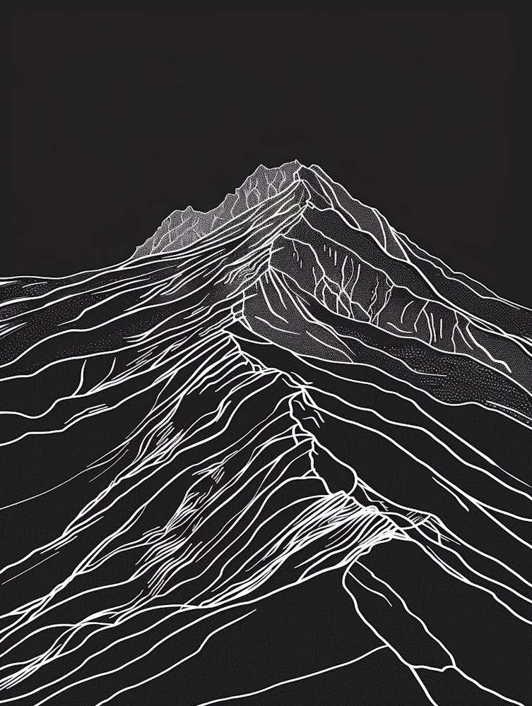 Slieve Donard Mountain Line Drawing 5