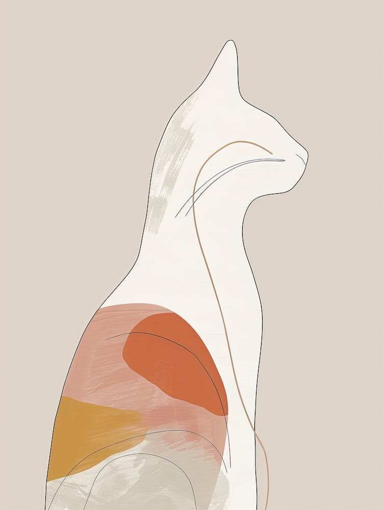 Cat Portrait - Boho, Line Art 1