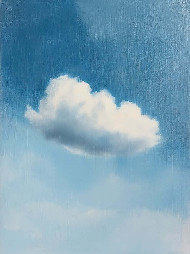 Cloud Wall Art Painting Blue Shades Sky Print