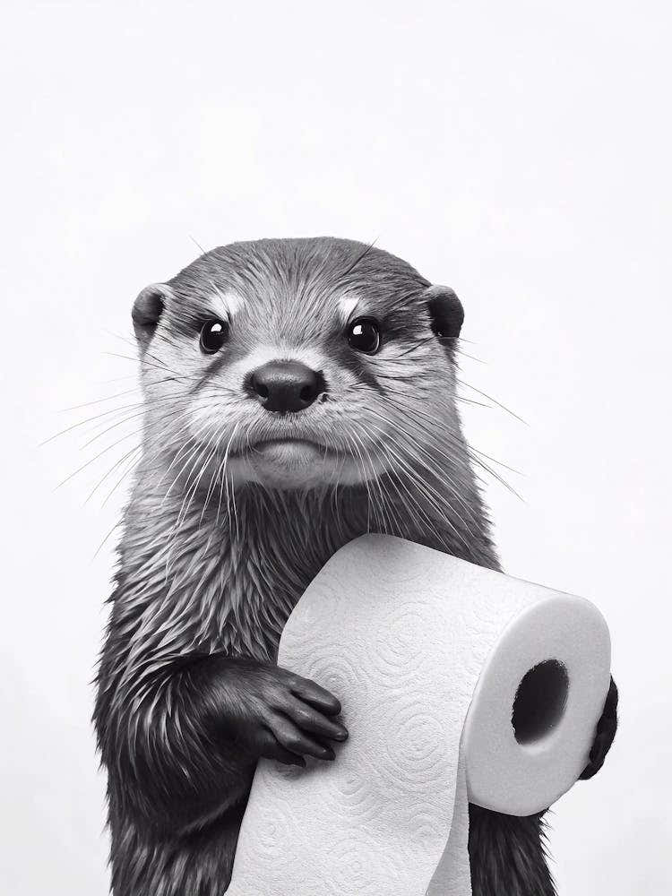 Otter Holding Toilet Paper 9