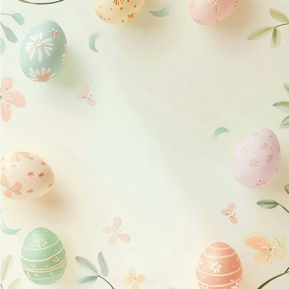 Easter Eggs On A White Background