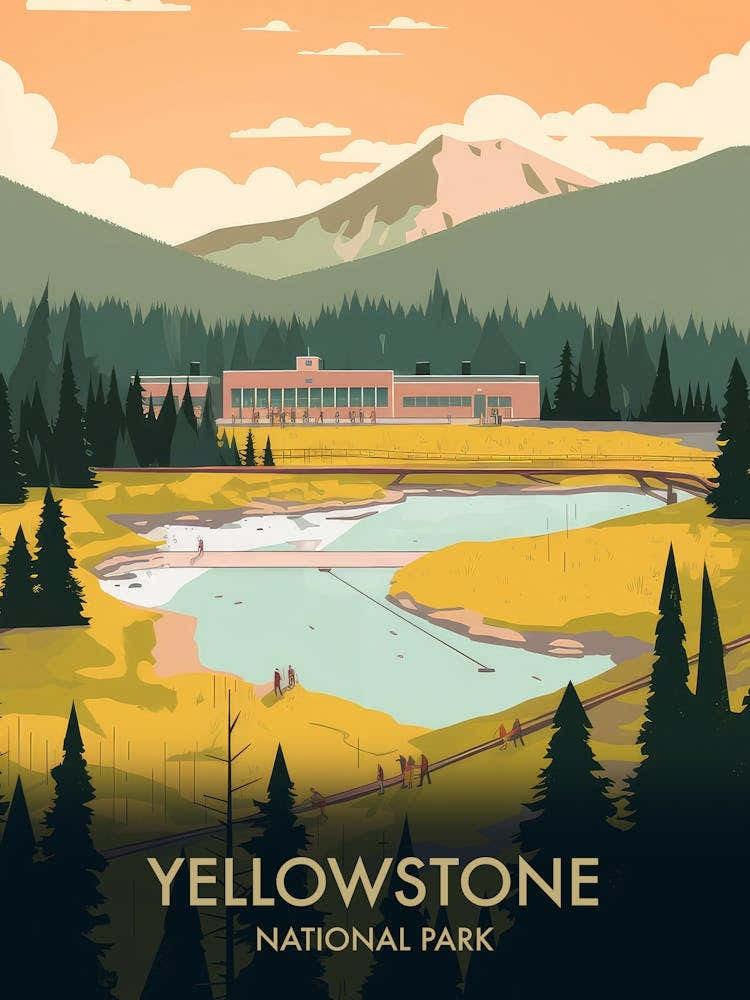 Yellowstone National Park Vintage Travel Poster 2