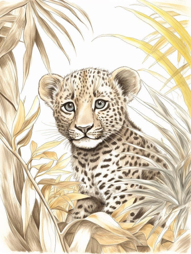 Storybook Animal Watercolour Leopard 2