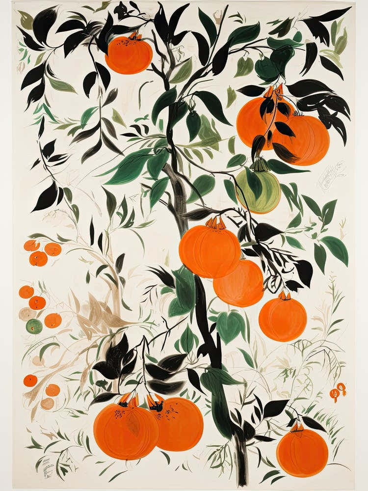 Persimmon Fruit Drawing 4