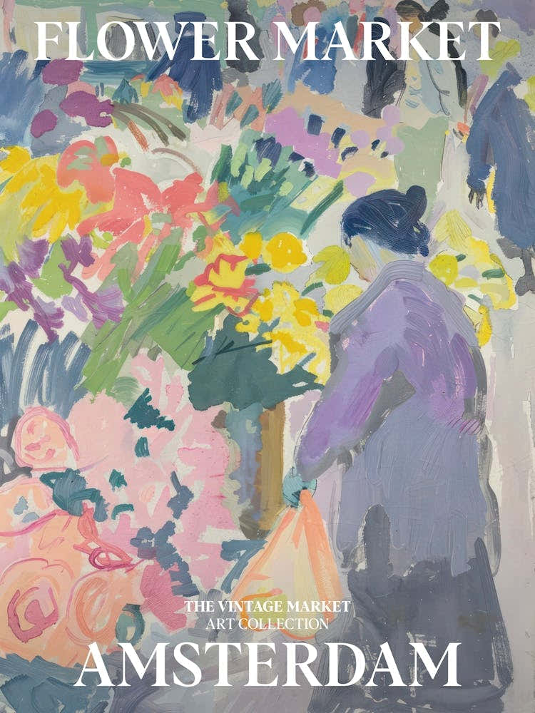 Vintage Flower Market Painting Amsterdam 4