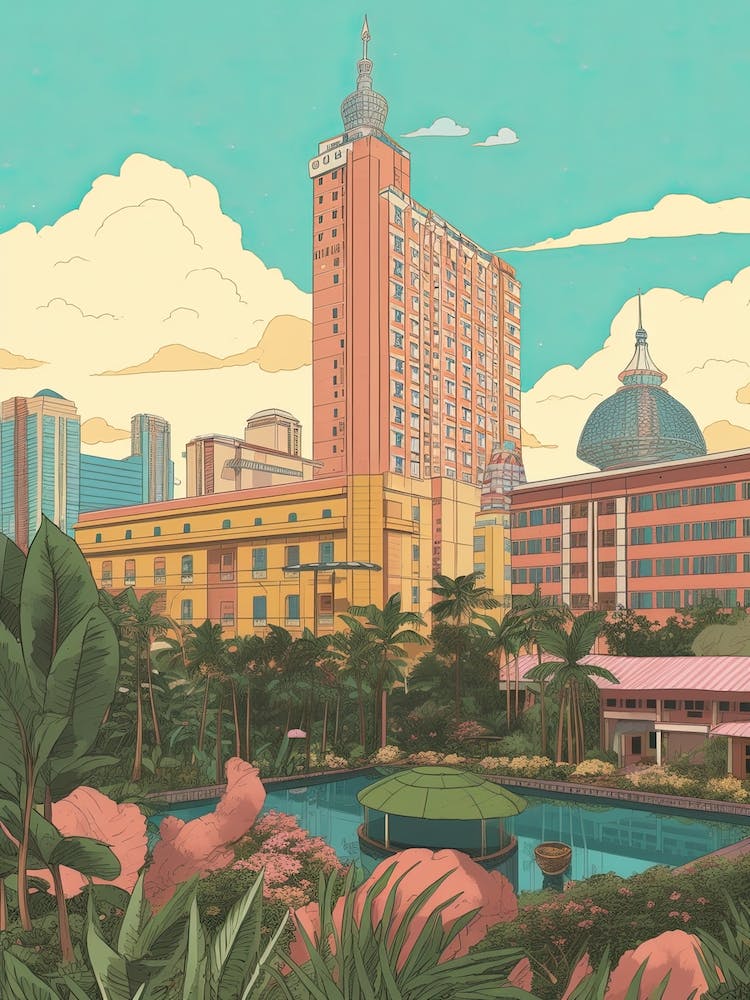 Kuala Lumpur Malaysia Travel Illustration 1
