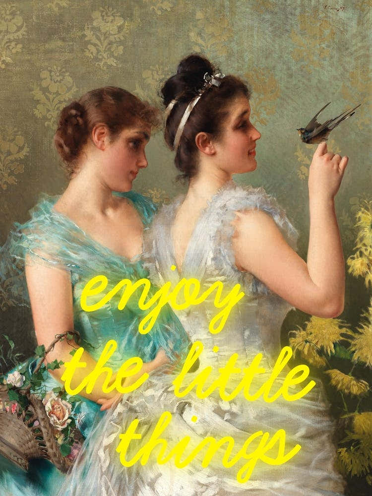 Enjoy the little things - Vintage altered art - Trendy wall art - Maximalist decor