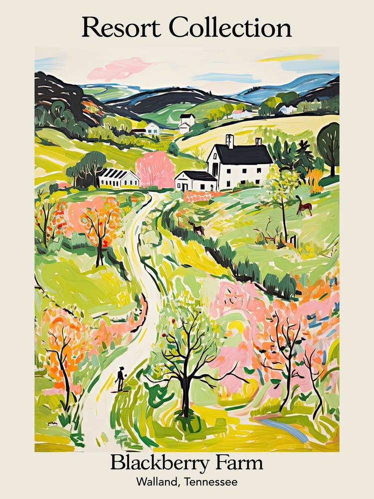 Poster Of Blackberry Farm   Walland, Tennessee   Resort Collection Storybook Illustration 3