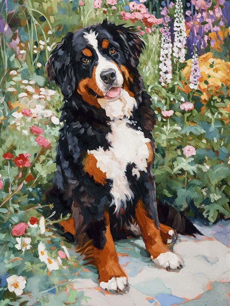 Bernese Mountain Dog Acrylic Painting 2