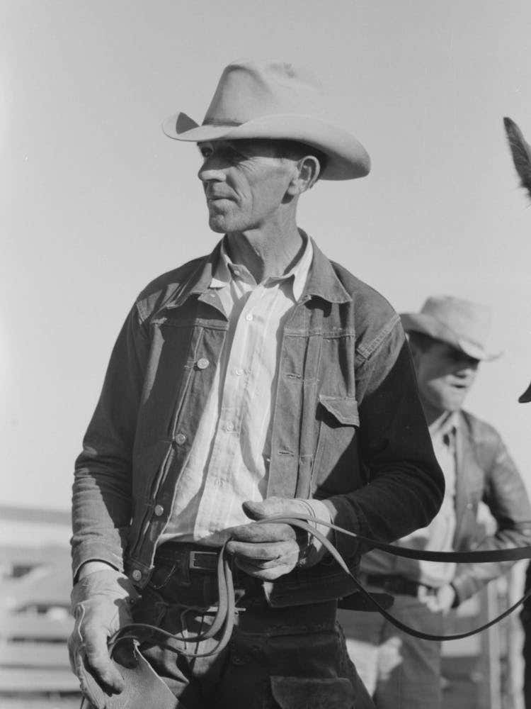 Cattlemen At Stockyard, San Angelo, Texas By Russell Lee