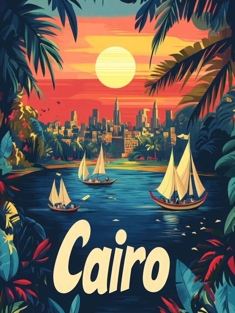 Aihrgdesign A 1970s Inspired Travel Poster For Cairo 2