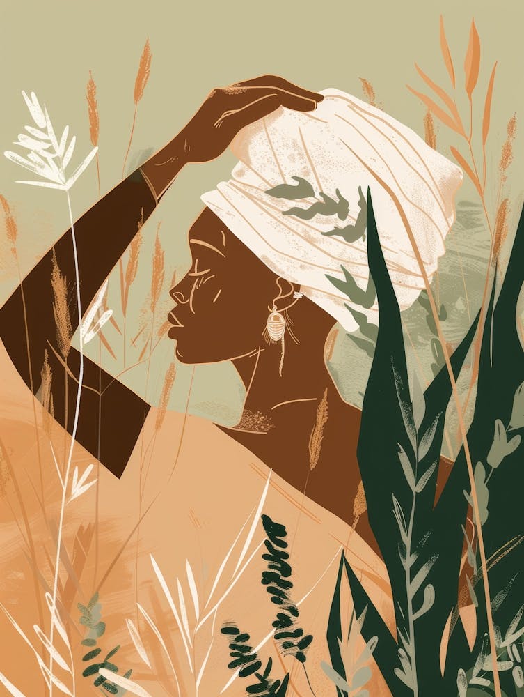 African Woman In The Grass