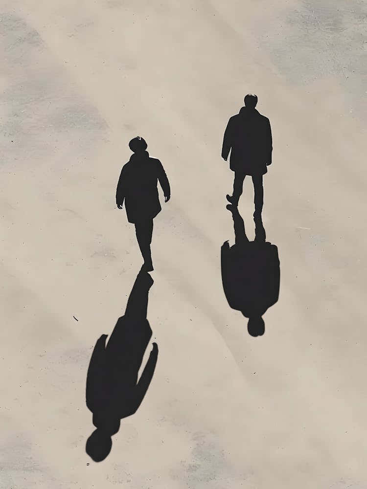 Shadows Of Men Walking