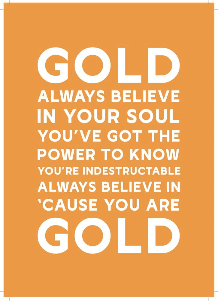 Gold Spandau Ballet Lyrics A4 01