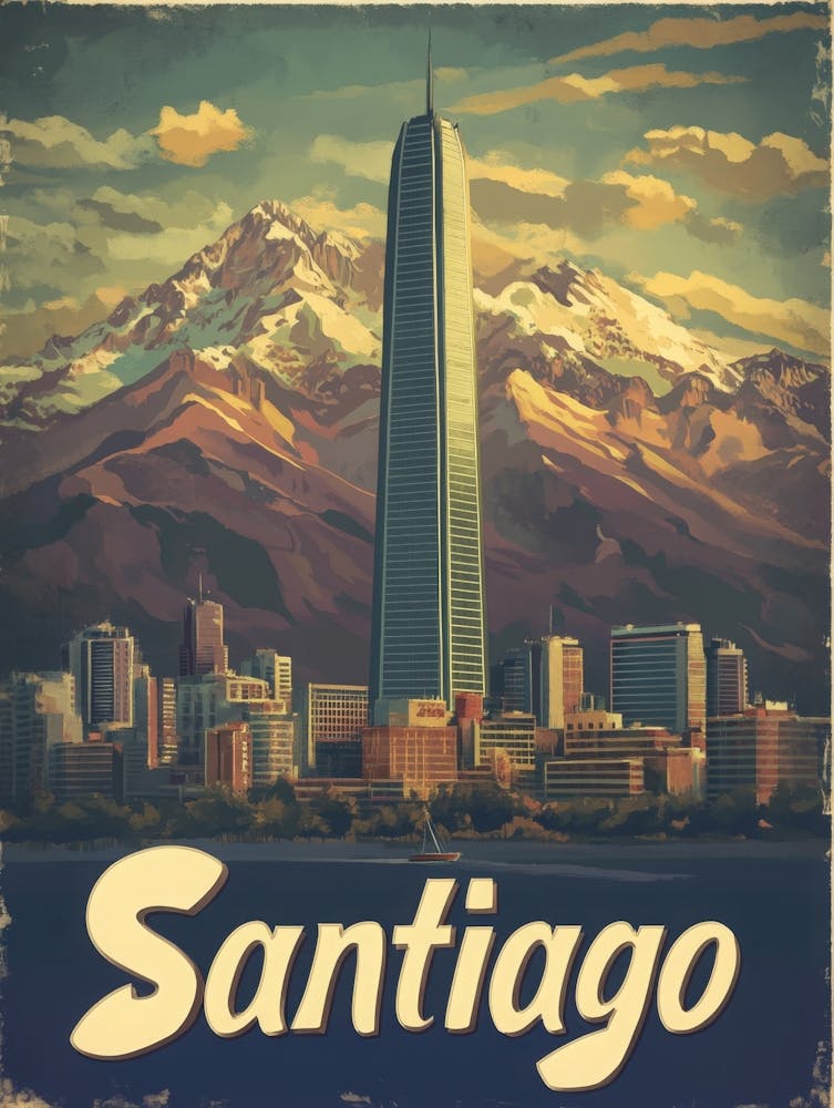Aihrgdesign A Vintage Travel Poster Of Santiago 4