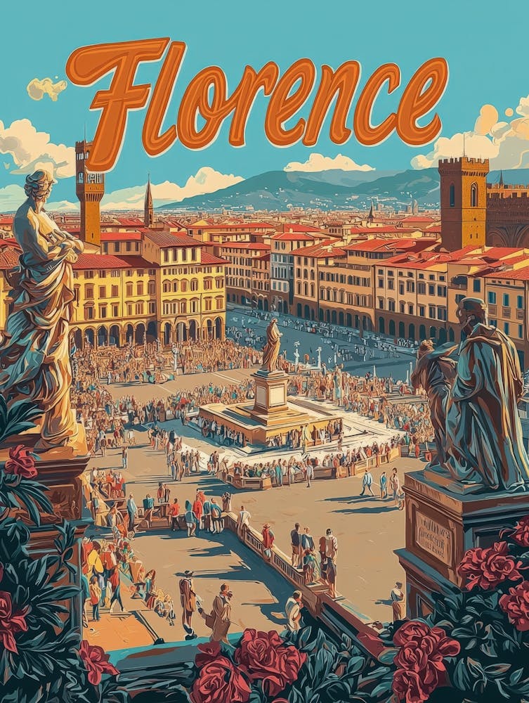 Aihrgdesign A 1970s Inspired Travel Poster For Florence 4