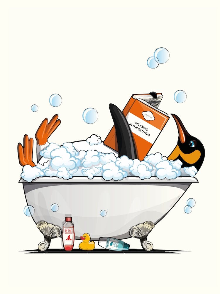 Penguin In The Bathtub