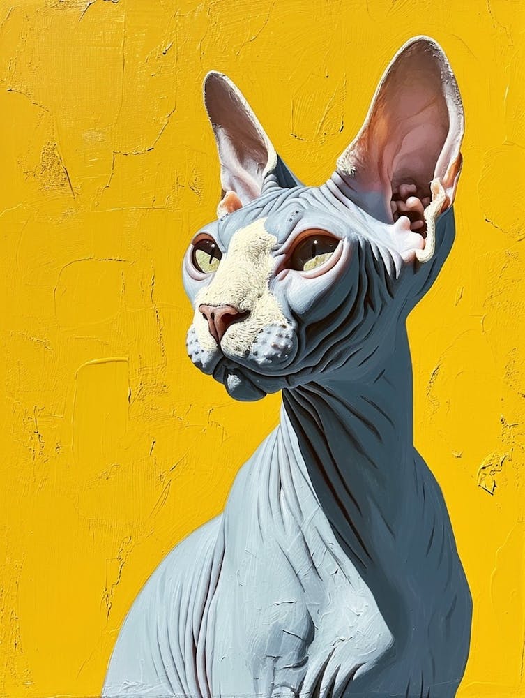 Sphynx Cat Relief Illustration 3