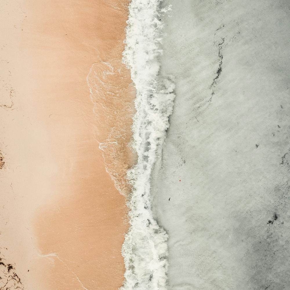 Aerial Beach Waves Square