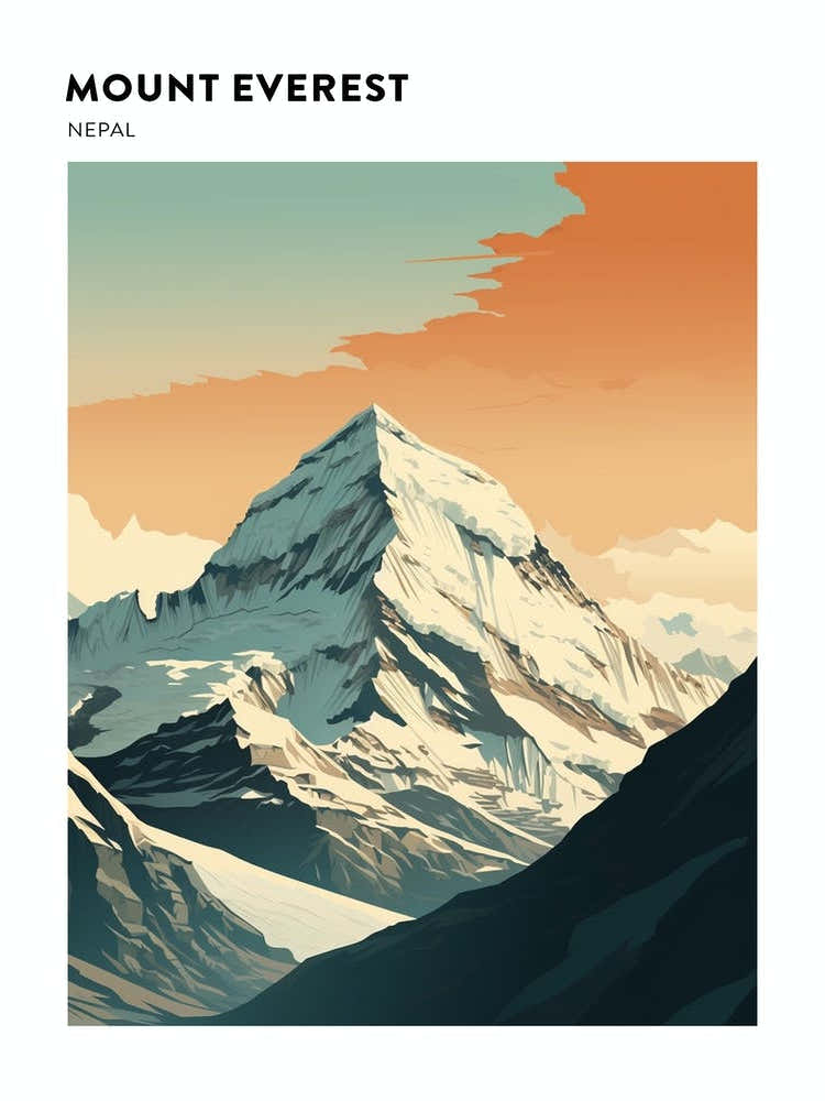 Mount Everest 2 Hiking Trail Landscape Poster