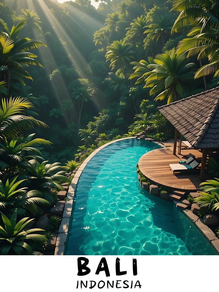 Bali Indonesia Vintage Travel Poster 13