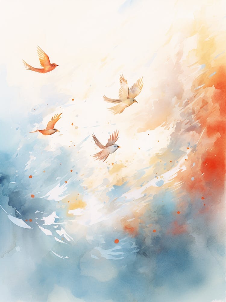 Bird Flock Watercolour 3