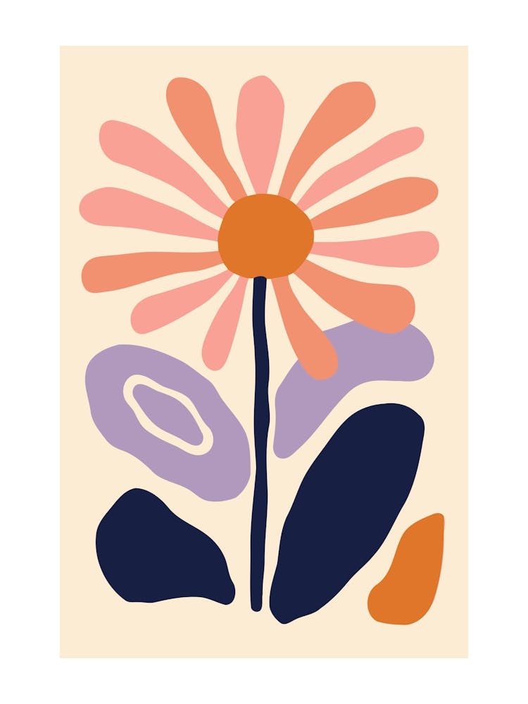 Abstract Daisy Print