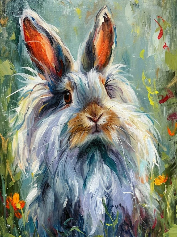 English Angora Rabbit Painting 1