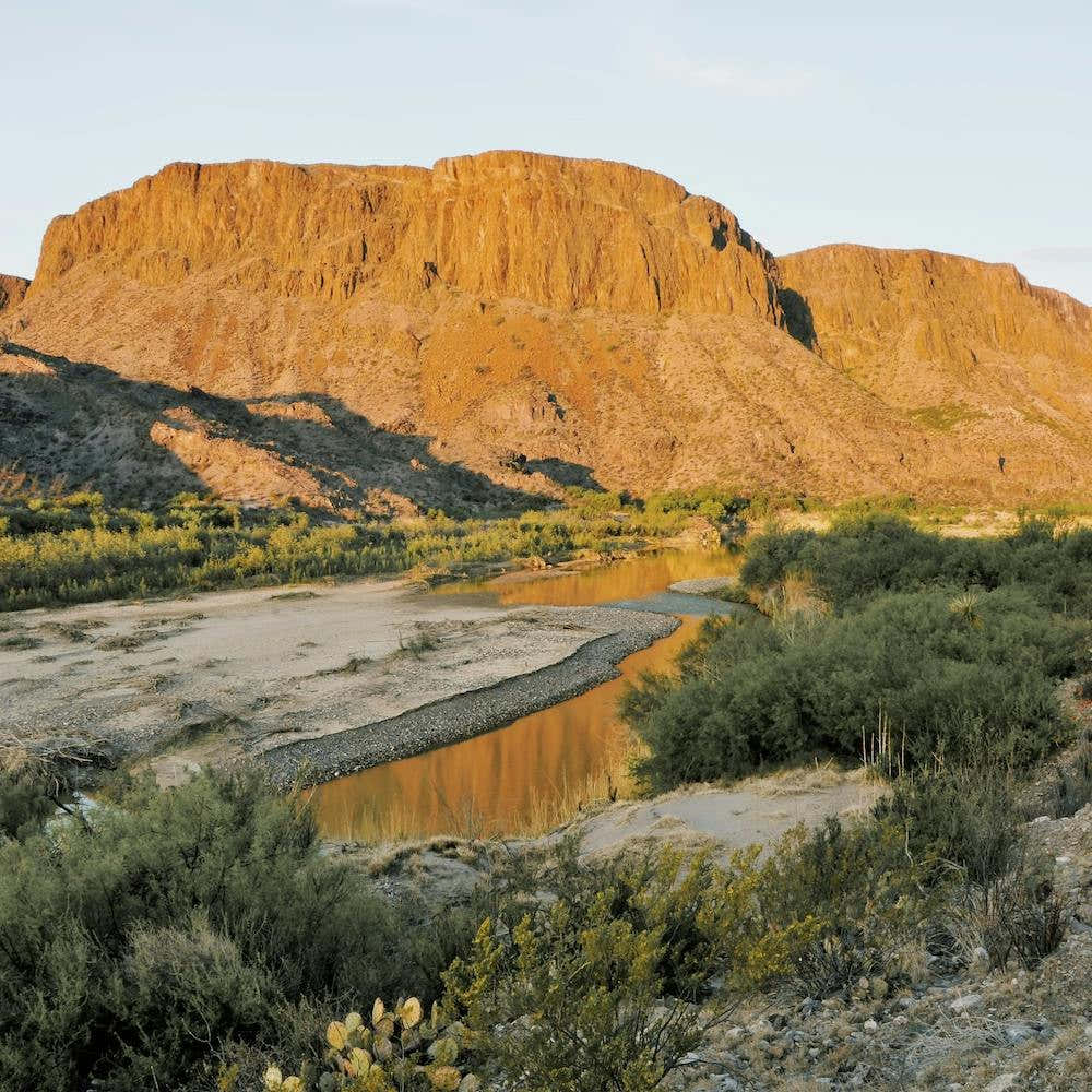 Desert River Scenery Square