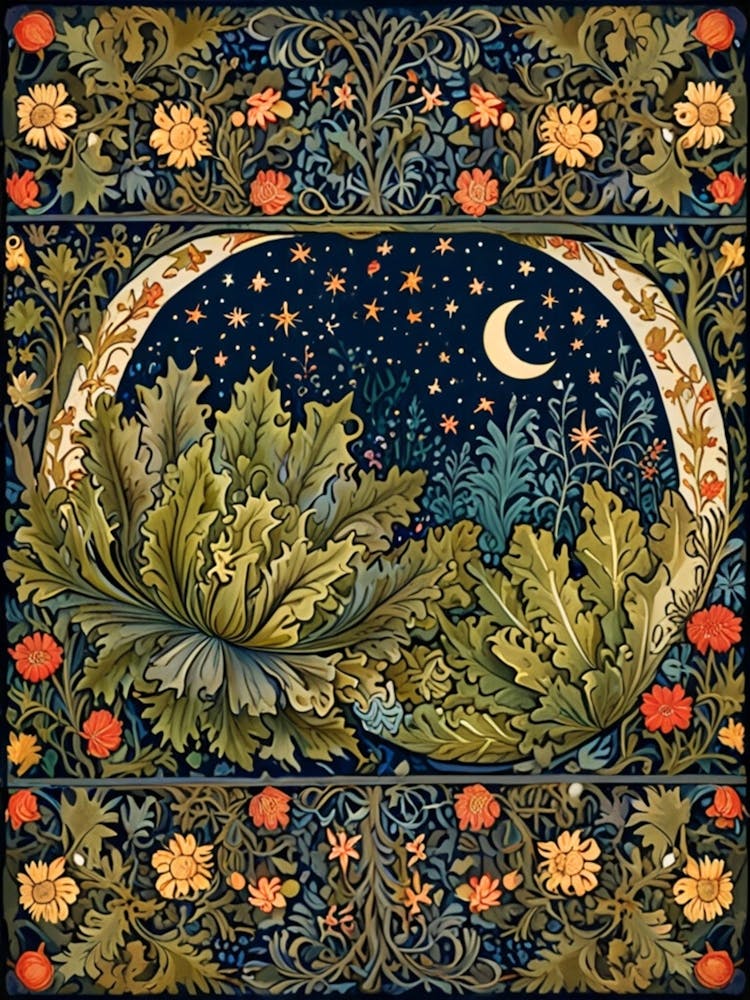 William Morris Moon And Flowers 59