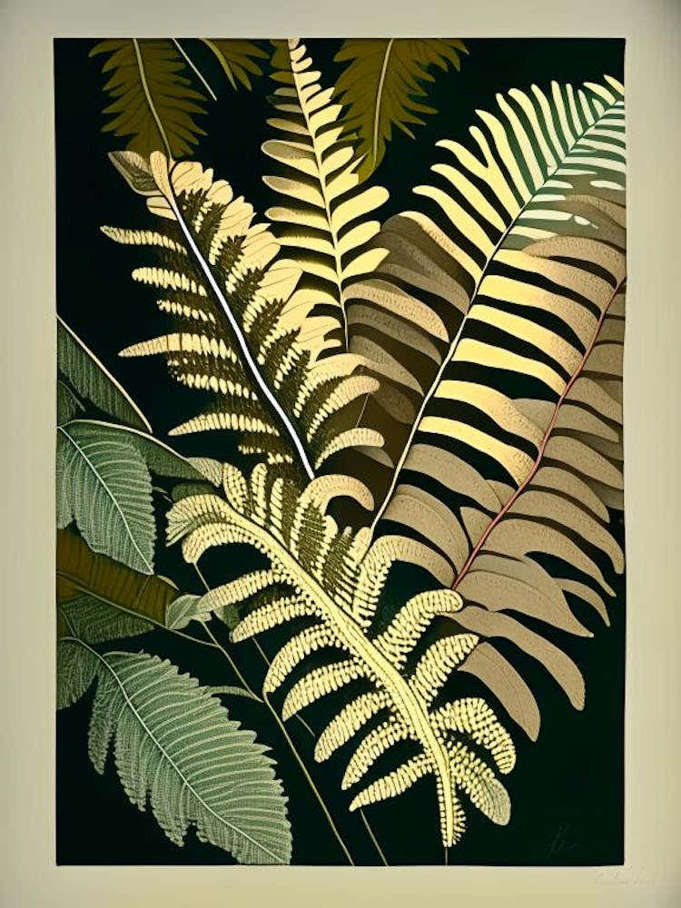 Leatherleaf Fern Rousseau Inspired