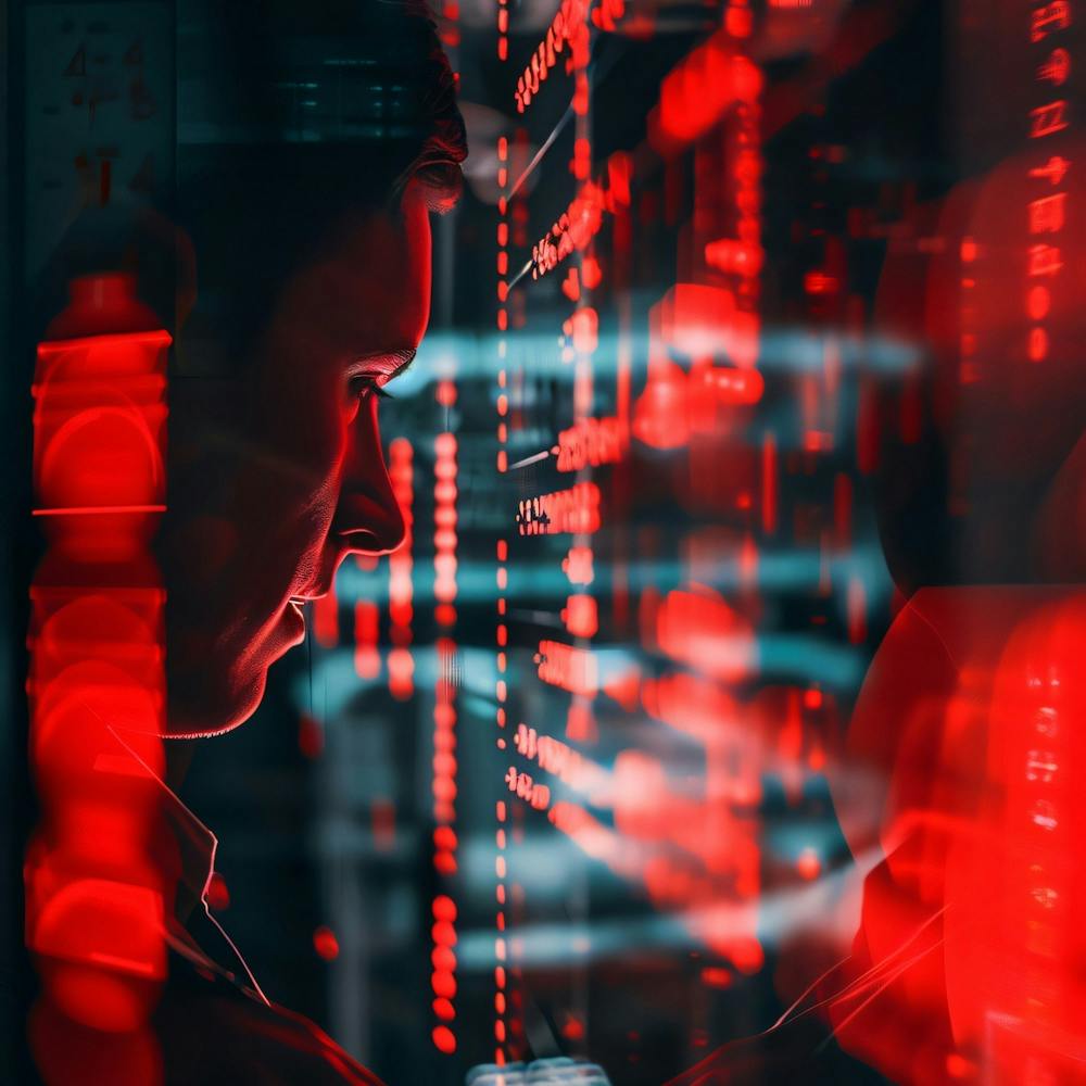 Man Working In A Data Center