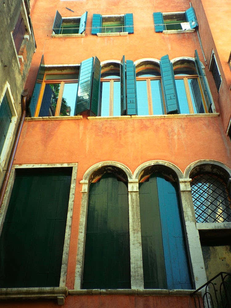Terracotta House With Green Shutters Venice Italy