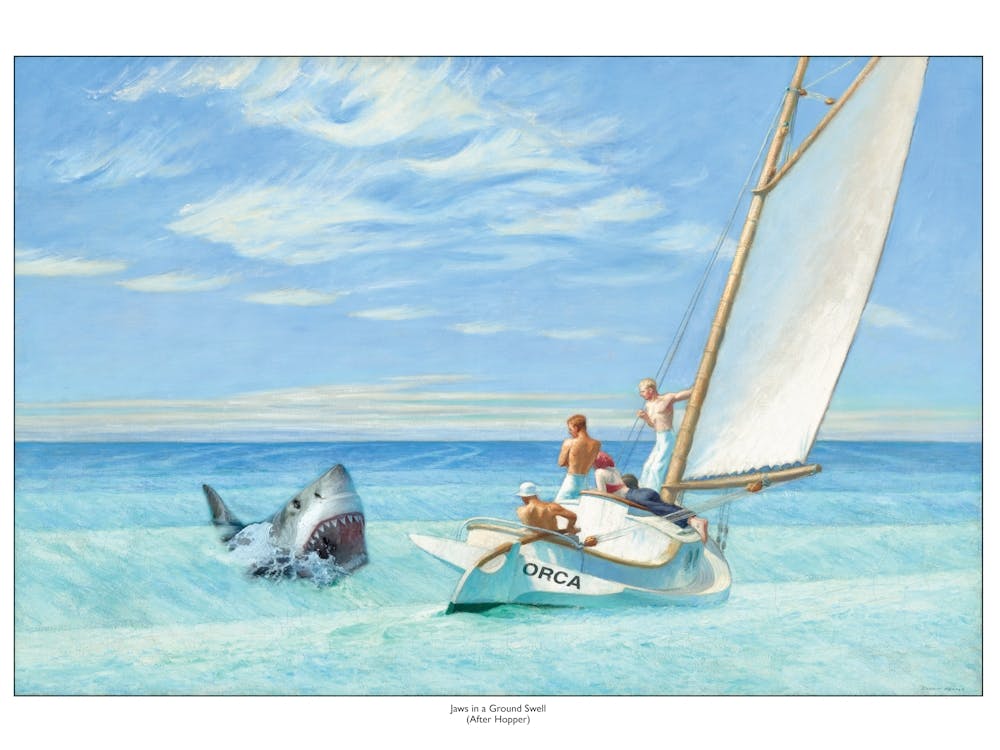 Jaws In A Ground Swell - Edward Hopper Parody