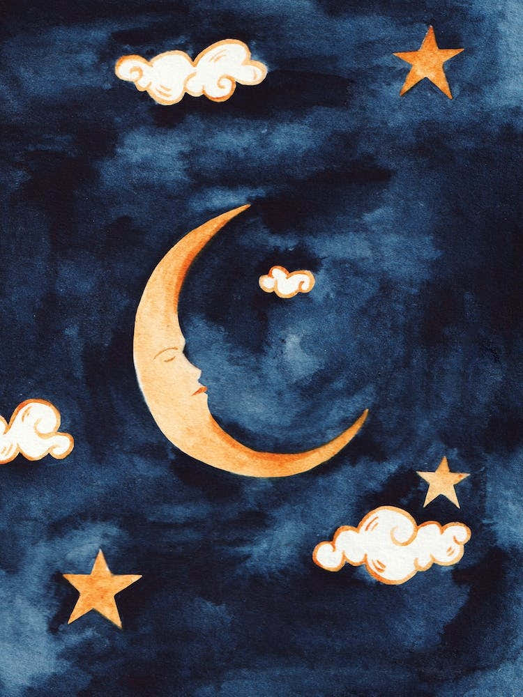 Moon Watercolor