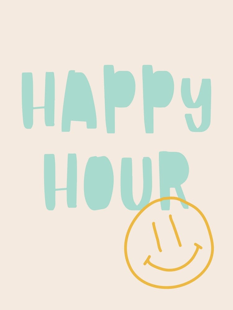 Happy Hour Poster Teal & Orange