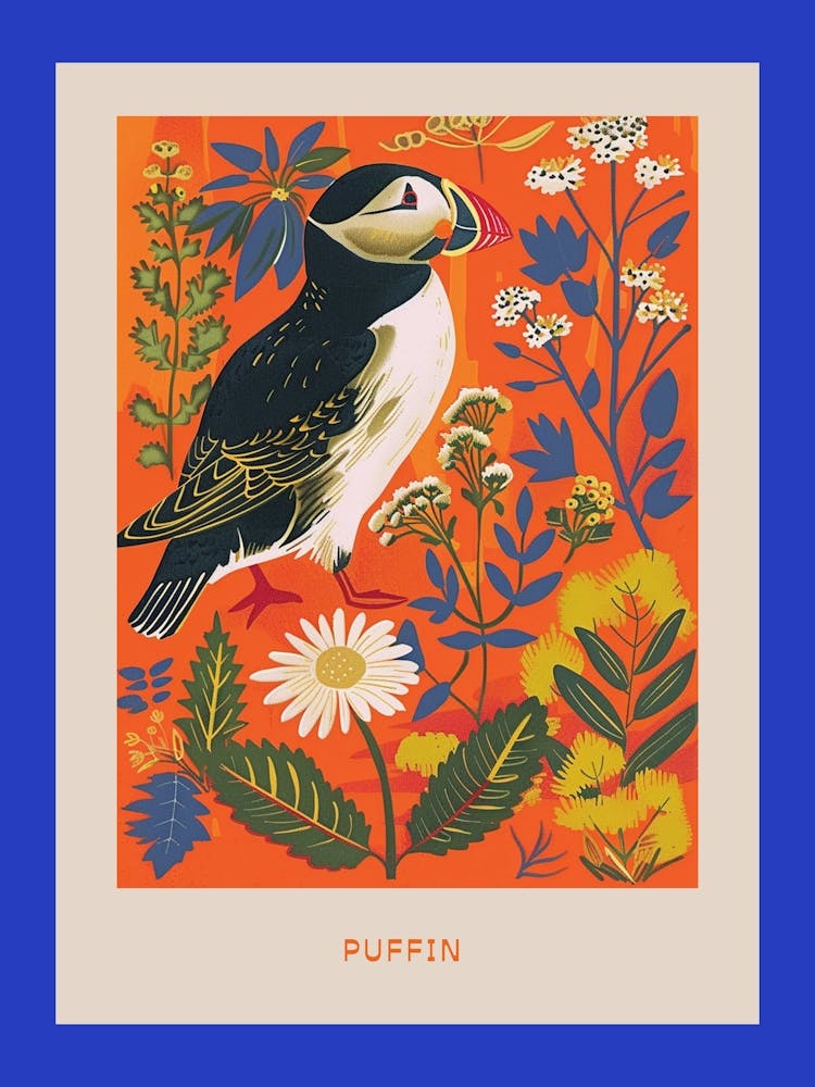 Spring Birds Poster Puffin 2