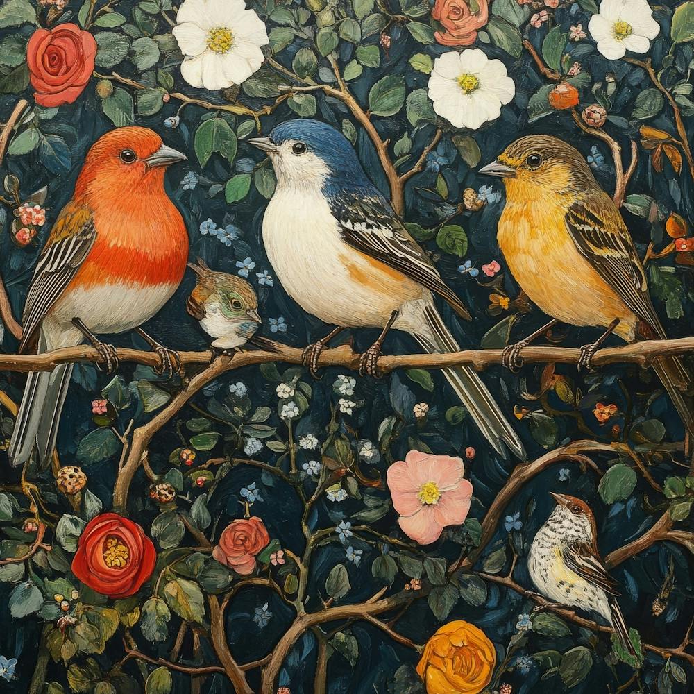 Birds On A Branch Art 9