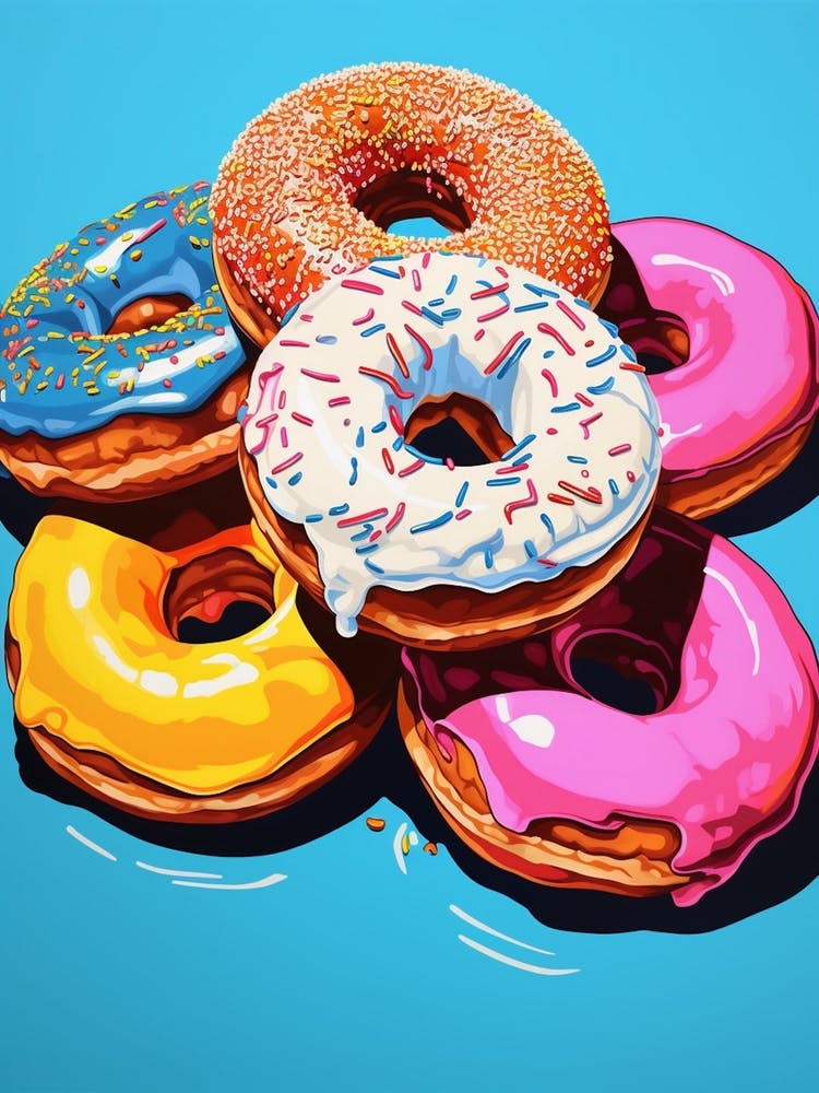 Stack Of Donuts Blue Background 1