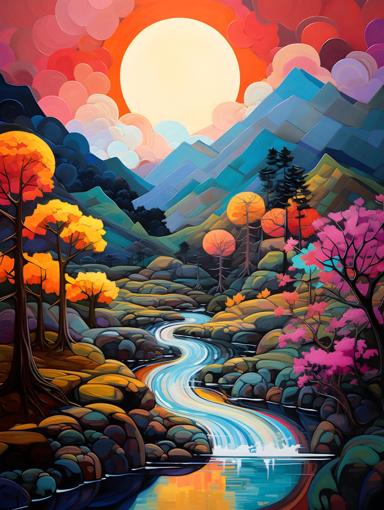 "Riverside Radiance: Sunset's Serene Symphony"
