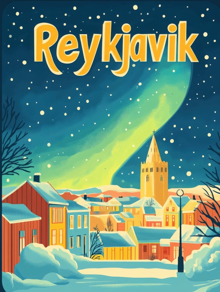 Aihrgdesign A 1970s Inspired Travel Poster For Reykjavik